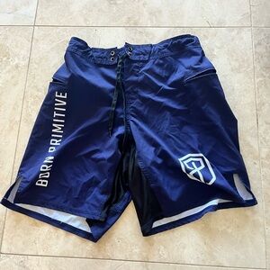 Born Primitive Shorts Workout Gym Train Run NWOT Blue Athleisure Lift CrossFit S